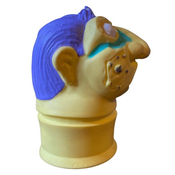 Vintage Eveready Monster Head Flashlight Toy 1980s Collectible Yellow & Blue Uni - Picture 4 of 14